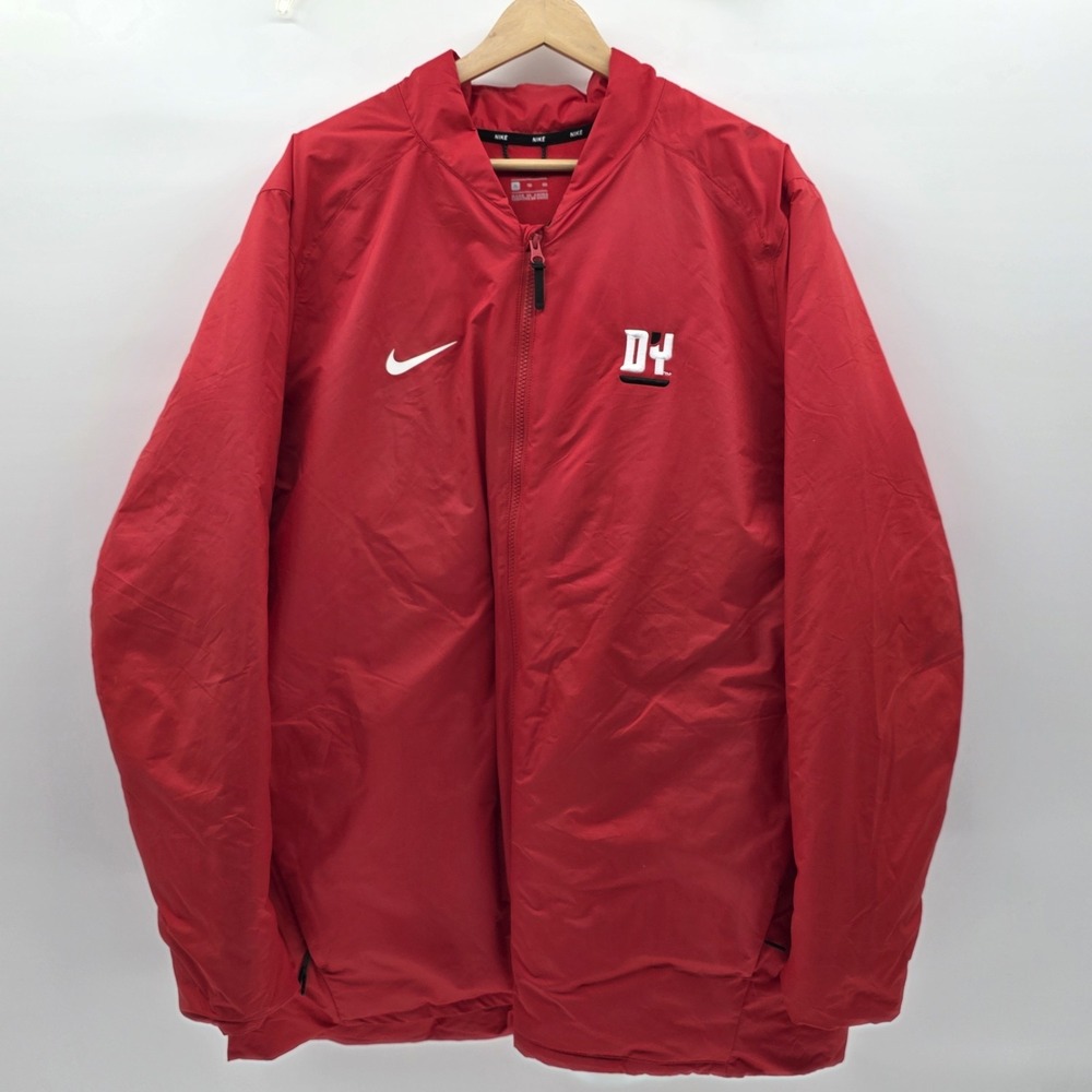NIKE Bomber Jacket Mens XL Red Downfill Full Zip Oversized Heavyweight Thick